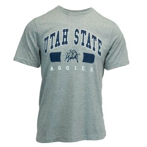 Men's Gray Utah State Aggies Aggie Bull T-Shirt